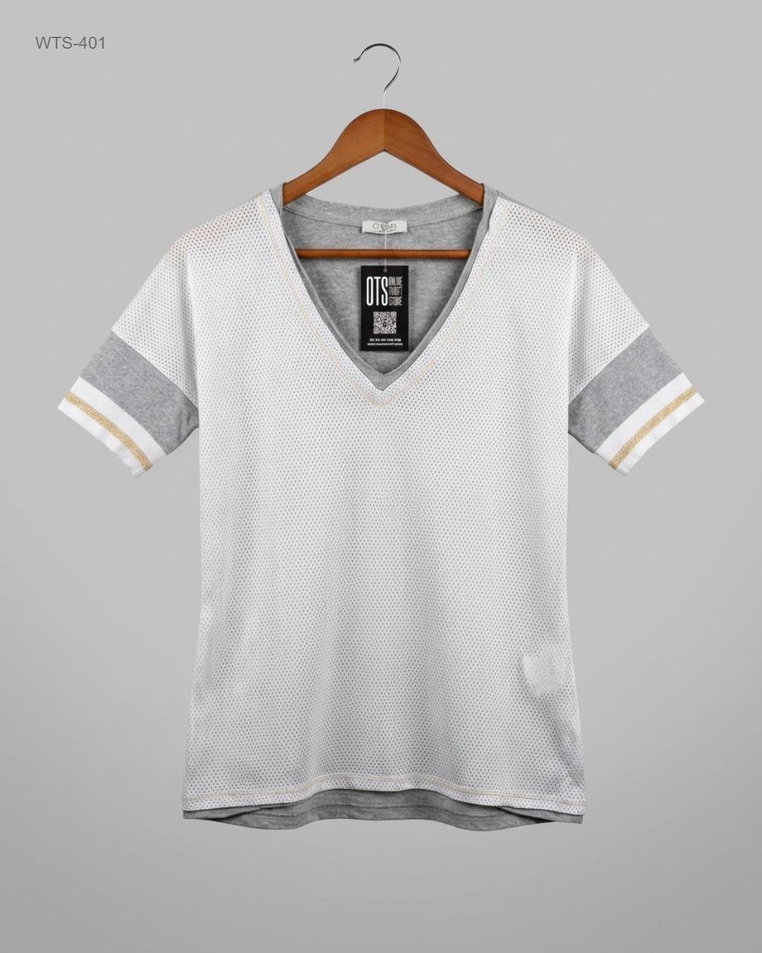 Malvin (WTS-401) Mesh Overlay V-Neck T-Shirt