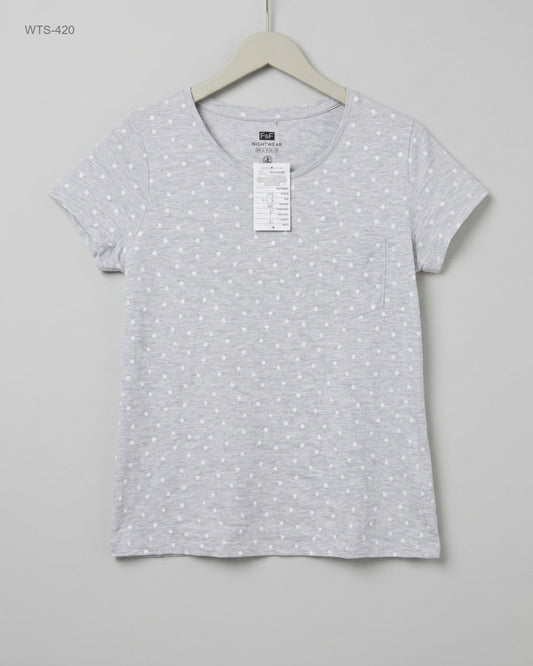 Secondhand Branded Womens Tshirts by F&F, Grey Cotton fabric, Premium condition, for Womens - Online Thrift Shop Karachi Pakistan