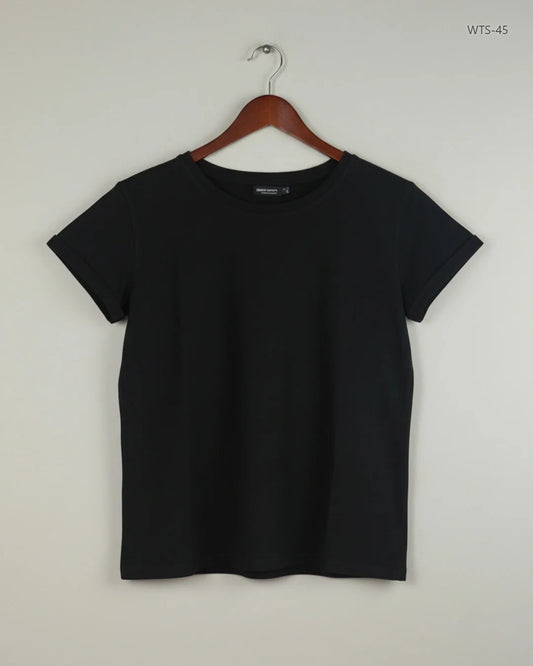 UK Imported secondhand Womens Tshirts - Bershka brand, Black Cotton, Premium condition, for Women - Online Thrift Store Peshawar Pakistan