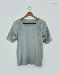 CUT LABEL Grey Womens Tshirts (WTS-58)