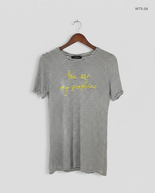 Preloved Premium Womens Tshirts by Primark, Black & White Polyester for Women - OTS Thrift Shop Karachi Pakistan