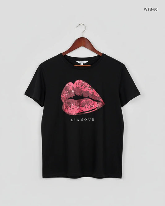 Preloved Premium Womens Tshirts by Paramour, Black Cotton for Women - OTS Thrift Shop Islamabad Pakistan