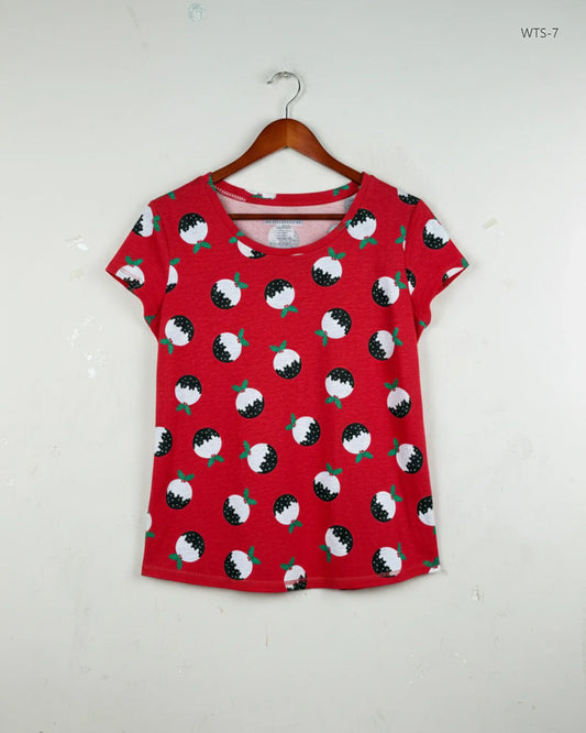Shop Premium Womens Tshirts by George | Preloved Branded Clothes | red Cotton | Women | OTS Thrift Store Islamabad Pakistan