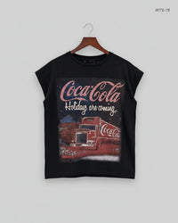 COCA COLA Black Womens Tshirts (WTS-78)