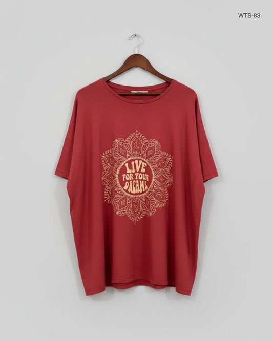 UK Imported secondhand Womens Tshirts - TU brand, Maroon Viscose, Premium condition, for Women - Online Thrift Store Karachi Pakistan
