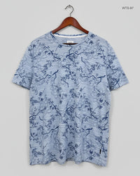 BURTON MENSWARE White & Blue Womens Tshirts (WTS-87)