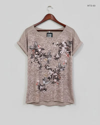 MS MODE Brown Womens Tshirts (WTS-93)