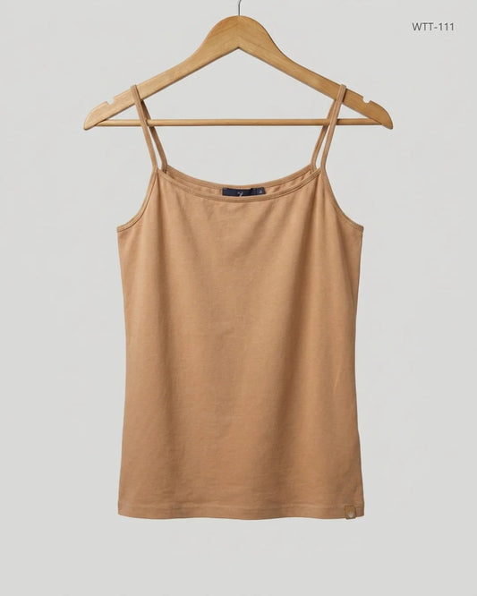 Premium Condition Womens Tank Top | Preloved Cut Label | Beige Cotton | Thrift Shop for Womens Lahore Pakistan | OTS