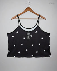 CUT LABEL (WTT-112) Black Womens Tank Top