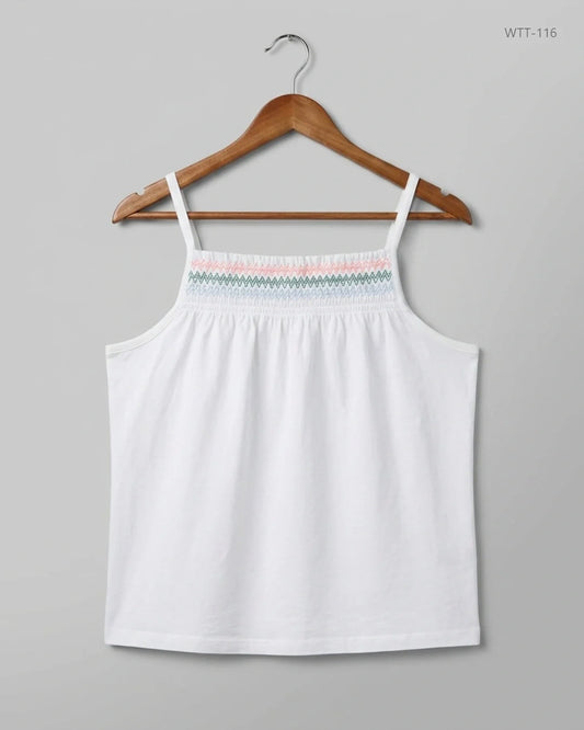 Premium Condition Womens Tank Top | Preloved Marks & Spencer | White Cotton | Thrift Shop for Womens Islamabad Pakistan | OTS