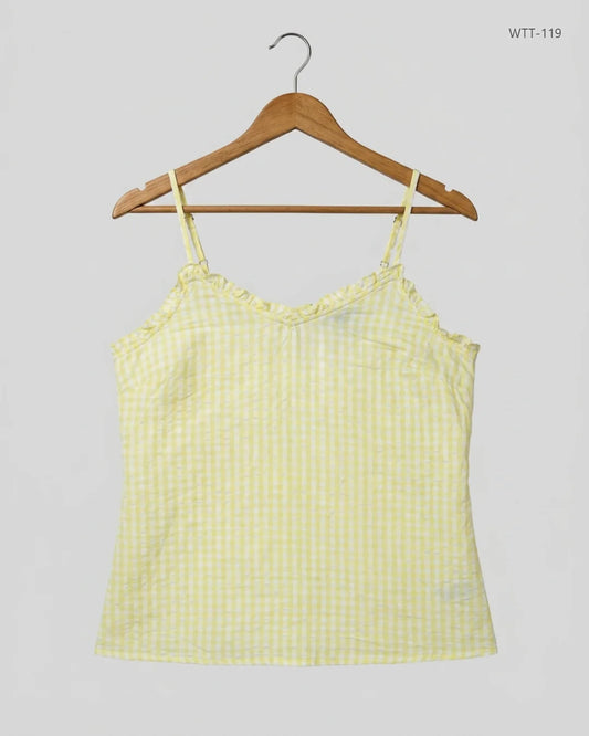 UK Imported secondhand Womens Tank Top - Next brand, Yellow Cotton, Premium condition, for Womens - Online Thrift Store Islamabad Pakistan