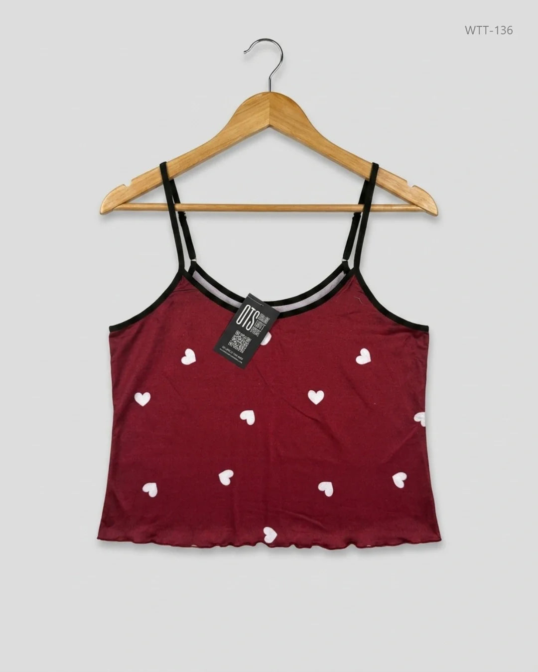 CUT LABEL (WTT-136) Maroon Womens Tank Top