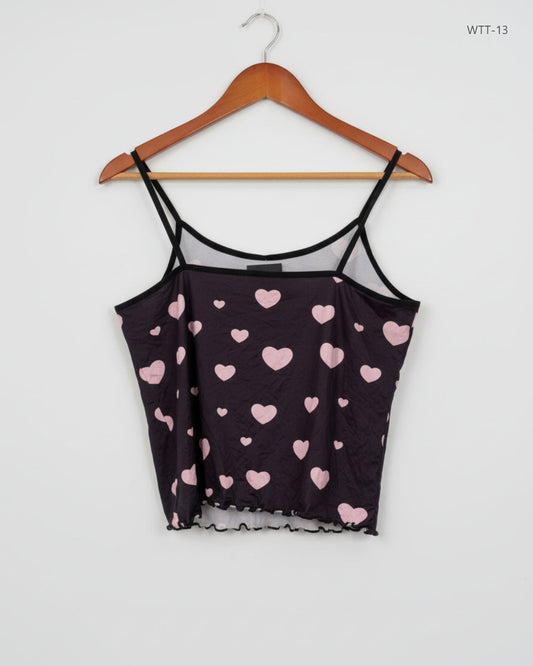Preloved Premium Womens Tank Top by Unknown, Black Polyester for Womens - OTS Thrift Shop Karachi Pakistan