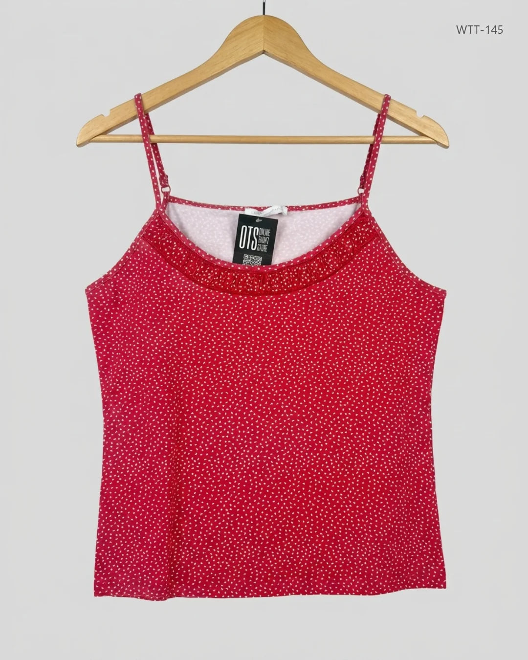Preloved Premium Womens Tank Top by LIBERTY ISLAND, Red Cotton for Womens - OTS Thrift Shop Islamabad Pakistan