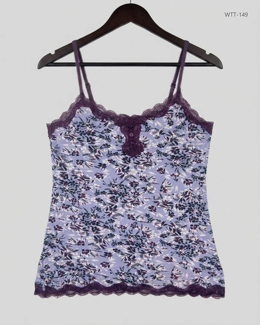 Womens Tank Top | LOVE TO LOUNGE | Preloved Branded | Purple Polyester | Premium | OTS Thrift Store Karachi Pakistan
