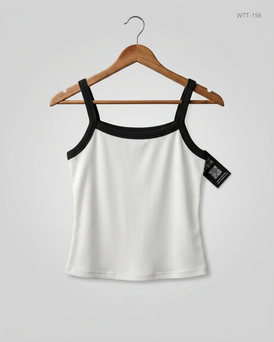 Shop Premium Womens Tank Top by Shein | Preloved Branded Clothes | White Polyester | Womens | OTS Thrift Store Lahore Pakistan
