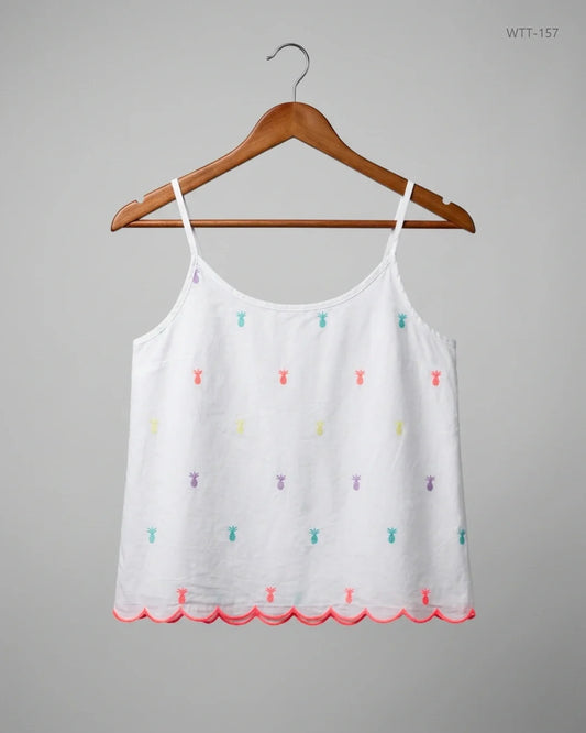 Womens Tank Top | F&F | Preloved Branded | White Cotton | Premium | OTS Thrift Store Lahore Pakistan
