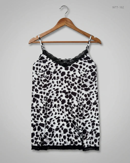 Secondhand Branded Womens Tank Top by Matalan, Black & White Polyester fabric, Premium condition, for Womens - Online Thrift Shop Karachi Pakistan