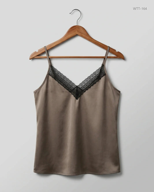 Premium Condition Womens Tank Top | Preloved Secret possessions | Brown Polyester | Thrift Shop for Womens Karachi Pakistan | OTS