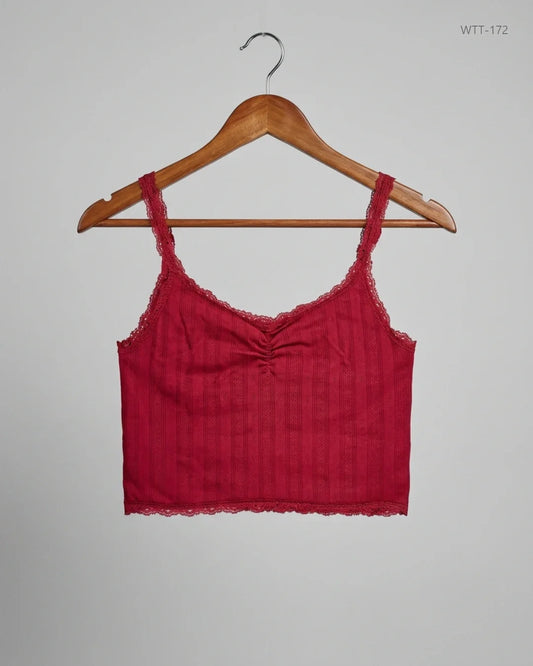 Shop Premium Womens Tank Top by Primark | Preloved Branded Clothes | Maroon Polyester | Womens | OTS Thrift Store Lahore Pakistan
