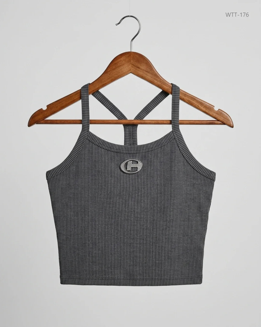 Womens Tank Top | Shein | Preloved Branded | Gray Cotton | Good | OTS Thrift Store Peshawar Pakistan