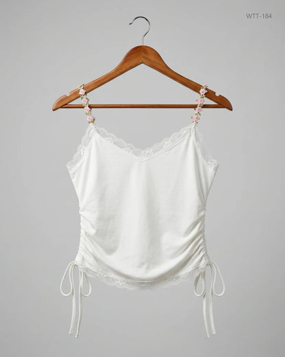 Womens Tank Top | CHICME | Preloved Branded | White Polyester | Premium | OTS Thrift Store Peshawar Pakistan