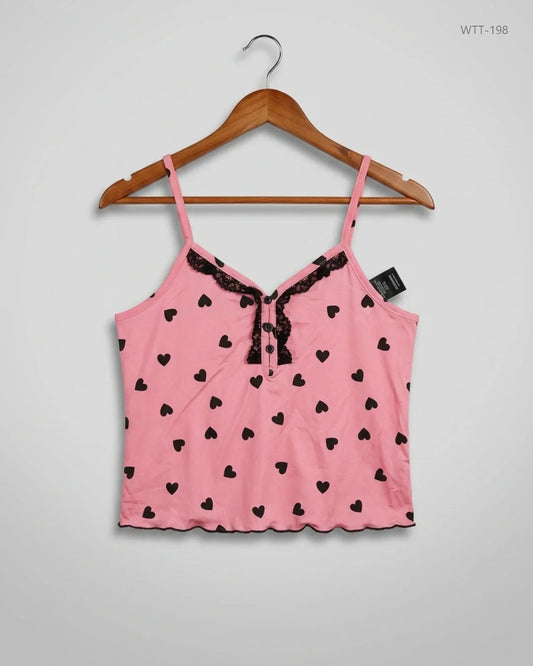 Premium Condition Womens Tank Top | Preloved Unknown | Pink Polyester | Thrift Shop for Womens Peshawar Pakistan | OTS