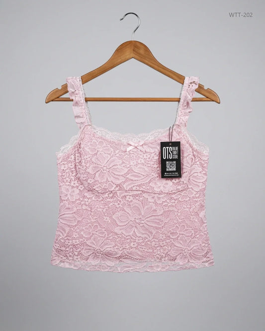 Secondhand Branded Womens Tank Top by Unknown, Pink Polyester fabric, Premium condition, for Womens - Online Thrift Shop Karachi Pakistan