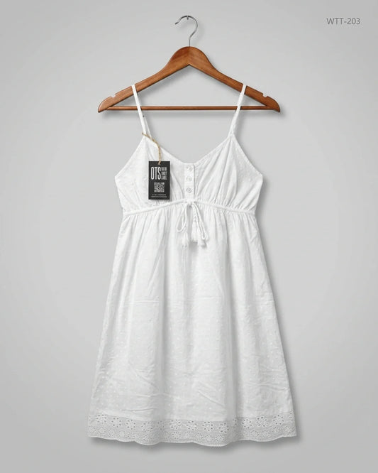 Premium Plus Condition Womens Tank Top | Preloved LOVE TO LOUNGE | White Cotton | Thrift Shop for Womens Islamabad Pakistan | OTS