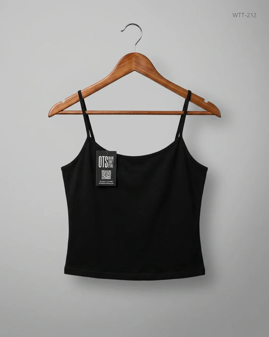 Preloved Premium Womens Tank Top by CUT LABEL, Black Cotton for Womens - OTS Thrift Shop Islamabad Pakistan