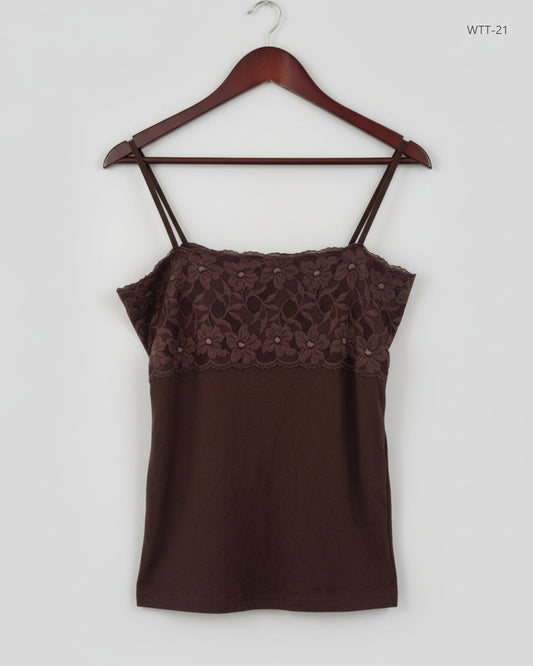 Premium Condition Womens Tank Top | Preloved H&M | Brown Cotton | Thrift Shop for Womens Peshawar Pakistan | OTS