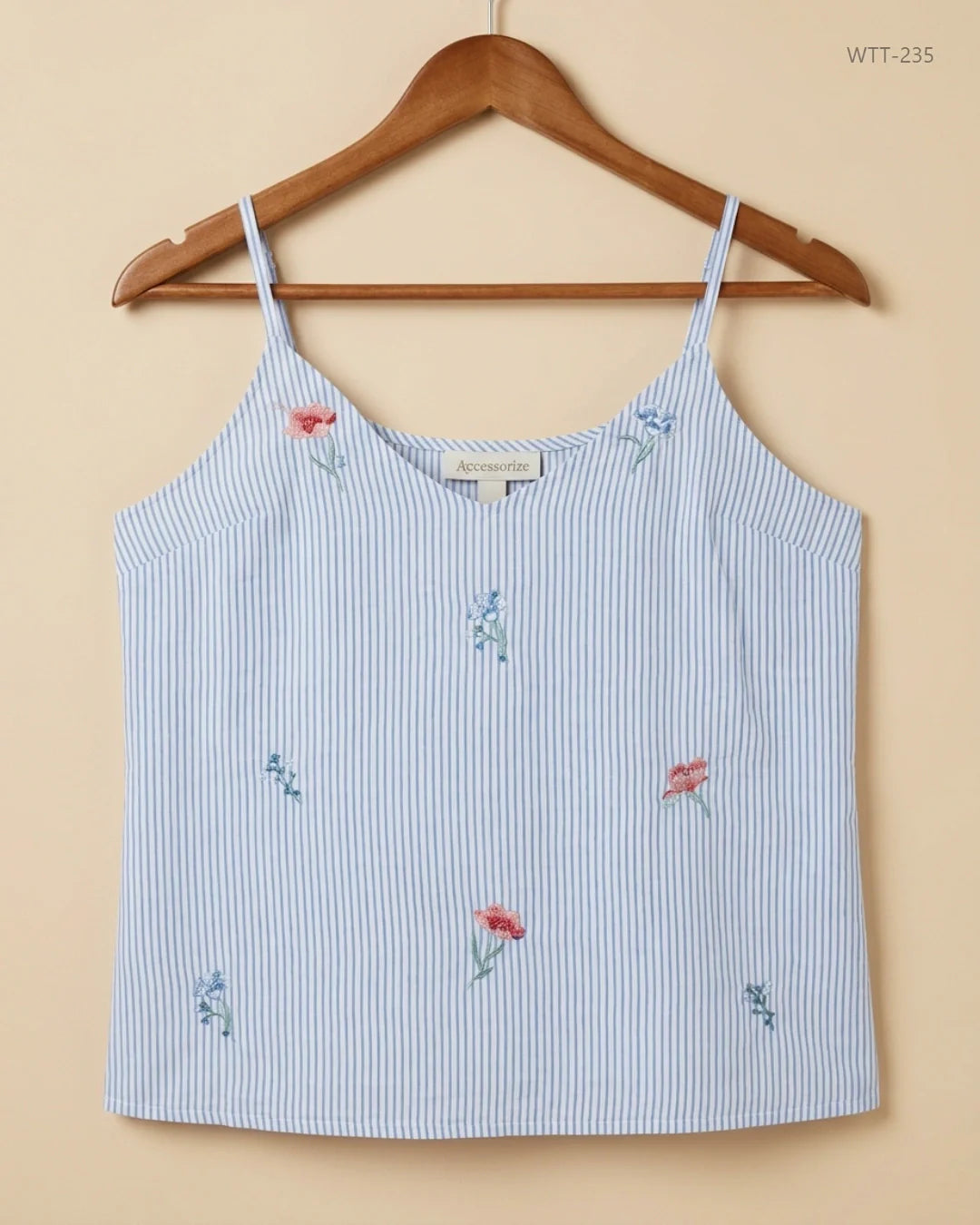 Womens Tank Top | Accessorize | Preloved Branded | SkyBlue Cotton | Premium | OTS Thrift Store Lahore Pakistan
