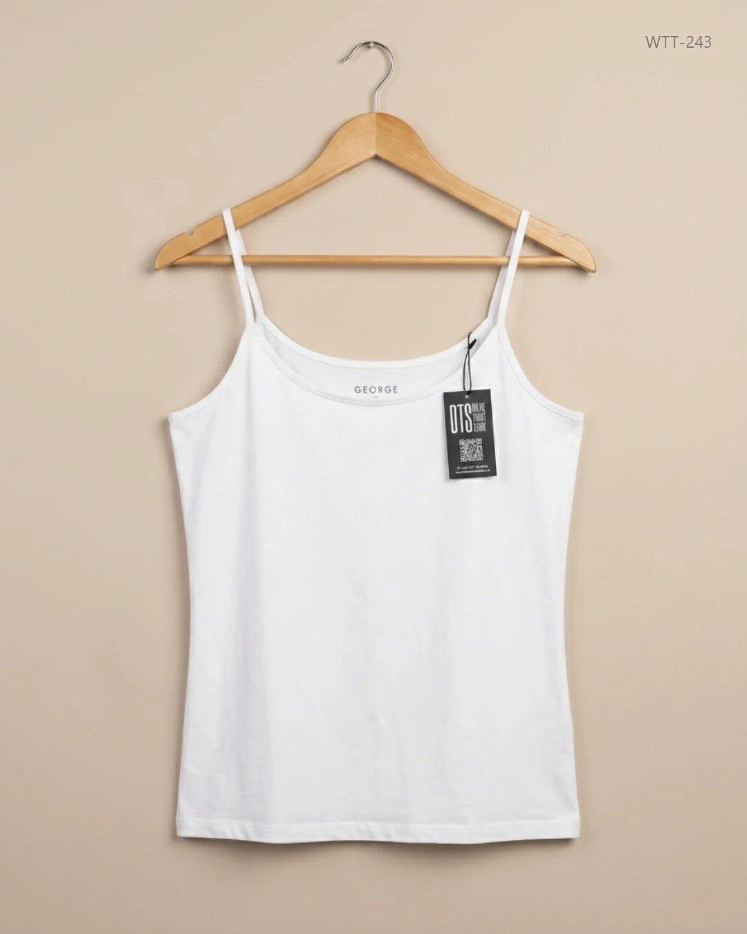 Womens Tank Top | George | Preloved Branded | White Cotton | Premium | OTS Thrift Store Peshawar Pakistan