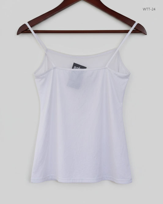 Womens Tank Top | Marks & Spencer | Preloved Branded | White Polyester | Premium | OTS Thrift Store Lahore Pakistan