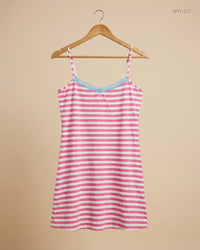 TU (WTT-257) Pink & White Womens Tank Top