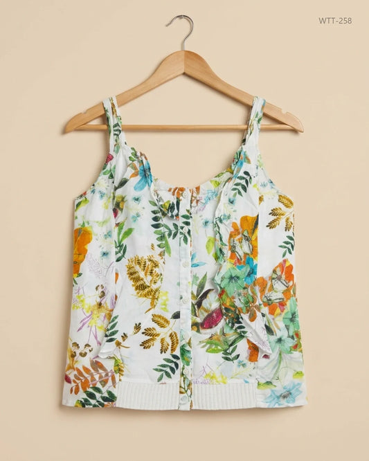 Shop Premium Womens Tank Top by Zara | Preloved Branded Clothes | Multi Viscose | Womens | OTS Thrift Store Peshawar Pakistan