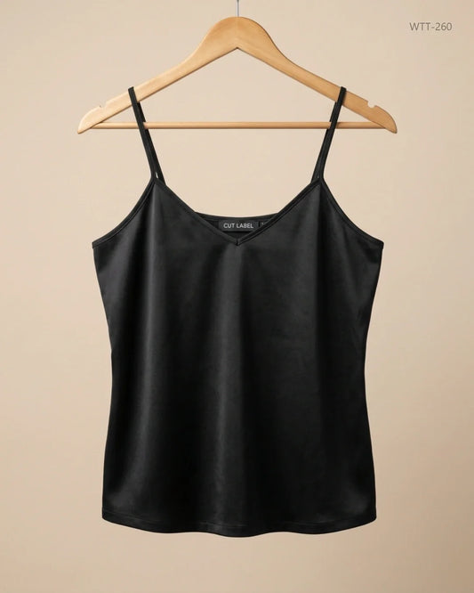 Secondhand Branded Womens Tank Top by CUT LABEL, Black Polyester fabric, Premium condition, for Womens - Online Thrift Shop Karachi Pakistan