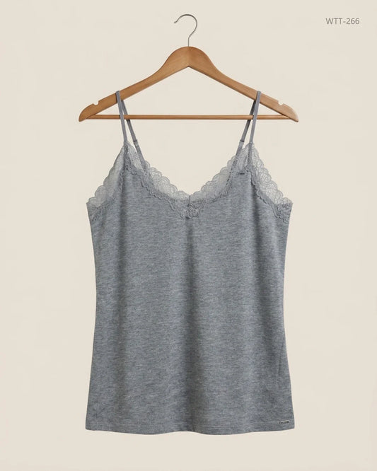 Shop Premium Womens Tank Top by Autograph | Preloved Branded Clothes | Grey Modal | Womens | OTS Thrift Store Islamabad Pakistan