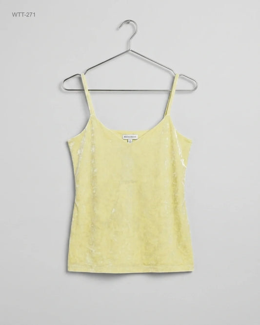 Shop Premium Womens Tank Top by Warehouse | Preloved Branded Clothes | Yellow Velvet | Womens | OTS Thrift Store Peshawar Pakistan