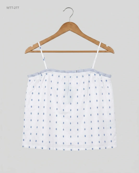Shop Premium Womens Tank Top by THE LITTLE WHITE COMPANY | Preloved Branded Clothes | White Cotton | Womens | OTS Thrift Store Islamabad Pakistan