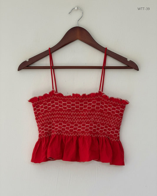 Shop Premium Womens Tank Top by Pins & Needles | Preloved Branded Clothes | Red Cotton | Womens | OTS Thrift Store Karachi Pakistan