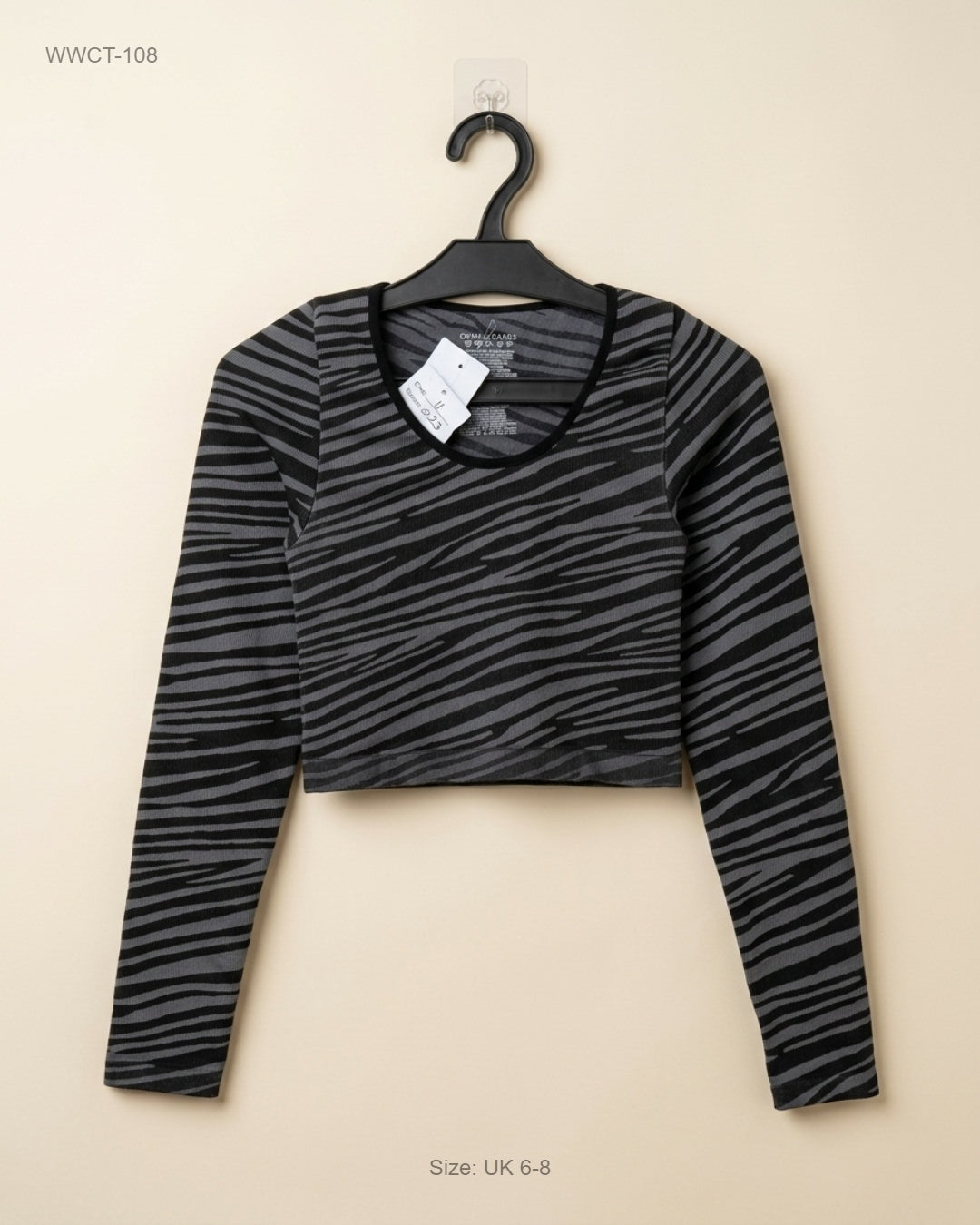 Shop Premium Women Winter Crop Tops by Primark | Preloved Branded Clothes | Black & Grey Polyester | Women | OTS Thrift Store Lahore Pakistan