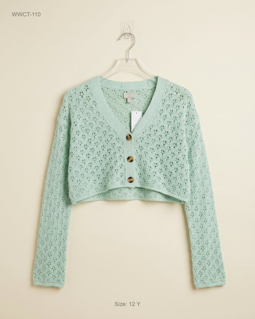 UK Imported secondhand Women Winter Crop Tops - ! Girls Wear brand, Cyan Polyester, Premium condition, for Women - Online Thrift Store Islamabad Pakistan