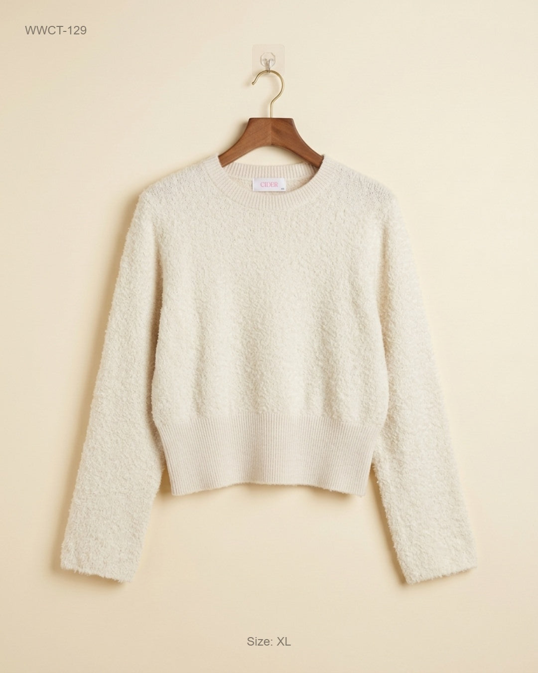 Secondhand Branded Women Winter Crop Tops by SAVIDA, OffWhite Polyester fabric, Premium condition, for Women - Online Thrift Shop Karachi Pakistan
