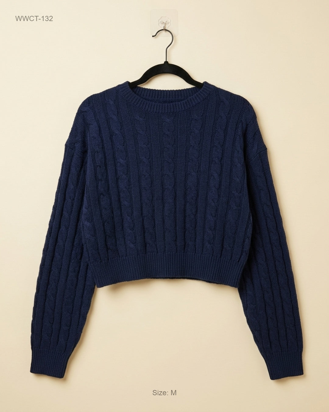 UK Imported secondhand Women Winter Crop Tops - Unknown brand, Navy Blue Acrylic , Premium condition, for Women - Online Thrift Store Islamabad Pakistan
