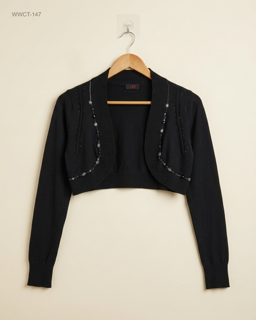 Women Winter Crop Tops | Lissy | Preloved Branded | Black Polyester | Premium | OTS Thrift Store Islamabad Pakistan