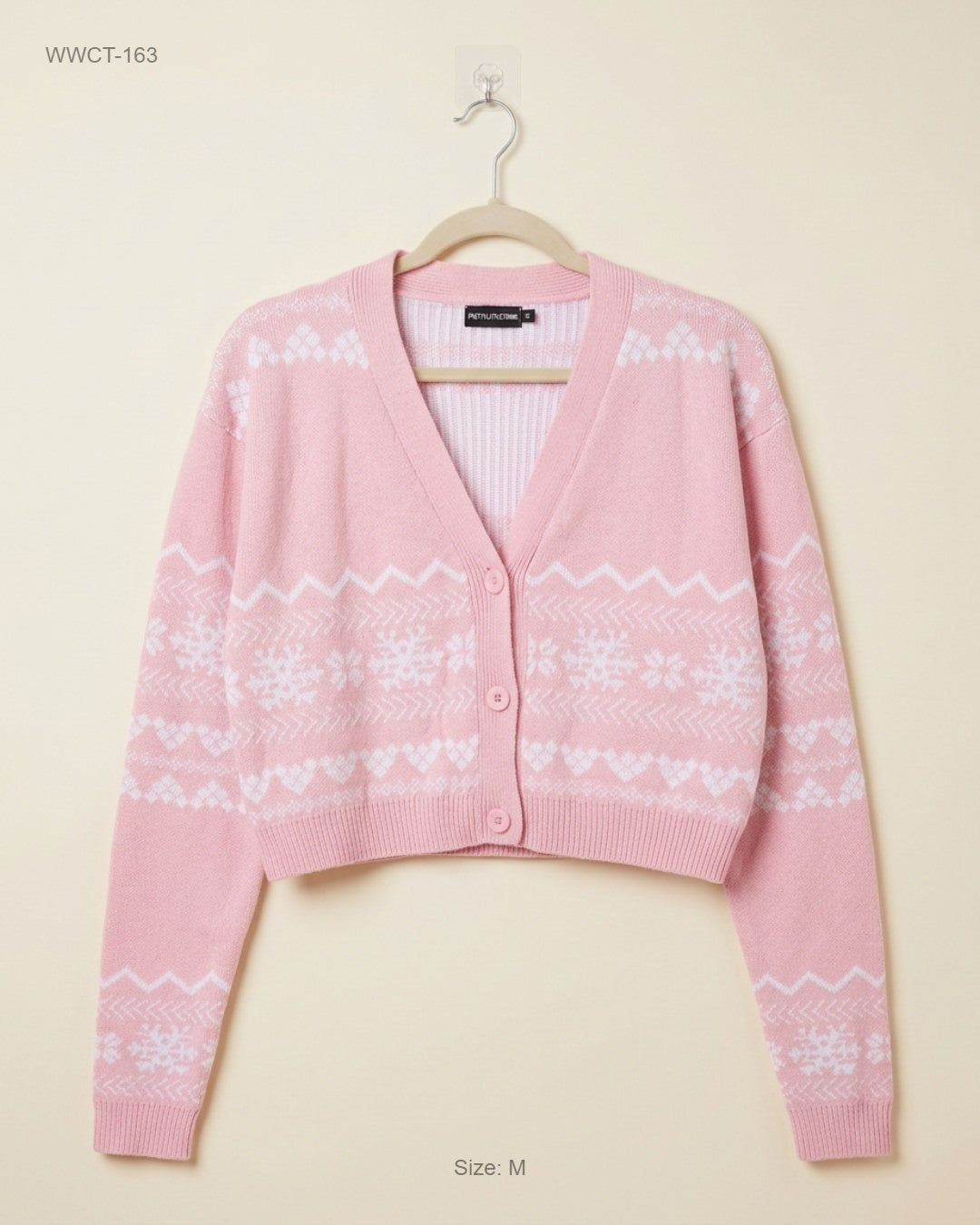 Shop Premium Women Winter Crop Tops by PRETTY LITTLE THING | Preloved Branded Clothes | Pink and White Acrylic | Women | OTS Thrift Store Peshawar Pakistan