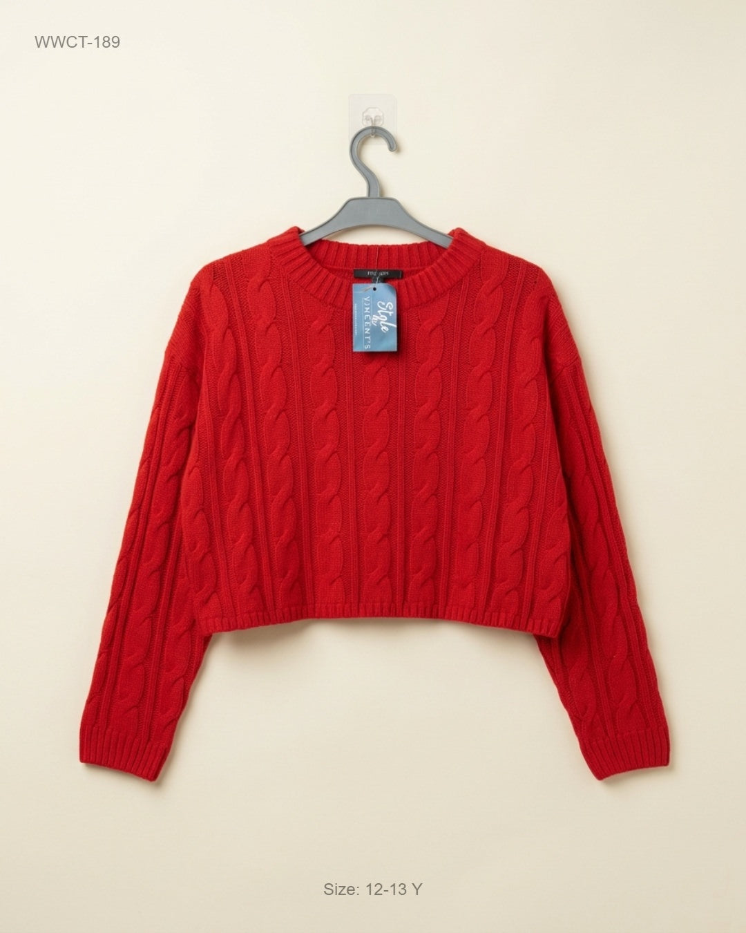 UK Imported secondhand Women Winter Crop Tops - New Look brand, Red Acrylic , Premium Plus condition, for Women - Online Thrift Store Islamabad Pakistan
