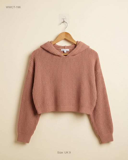Women Winter Crop Tops | CANDY | Preloved Branded | Rust Acrylic | Premium | OTS Thrift Store Islamabad Pakistan