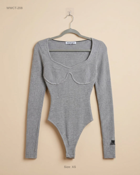 Preloved Premium Women Winter Crop Tops by 4th ARQ, Grey Viscose for Women - OTS Thrift Shop Lahore Pakistan